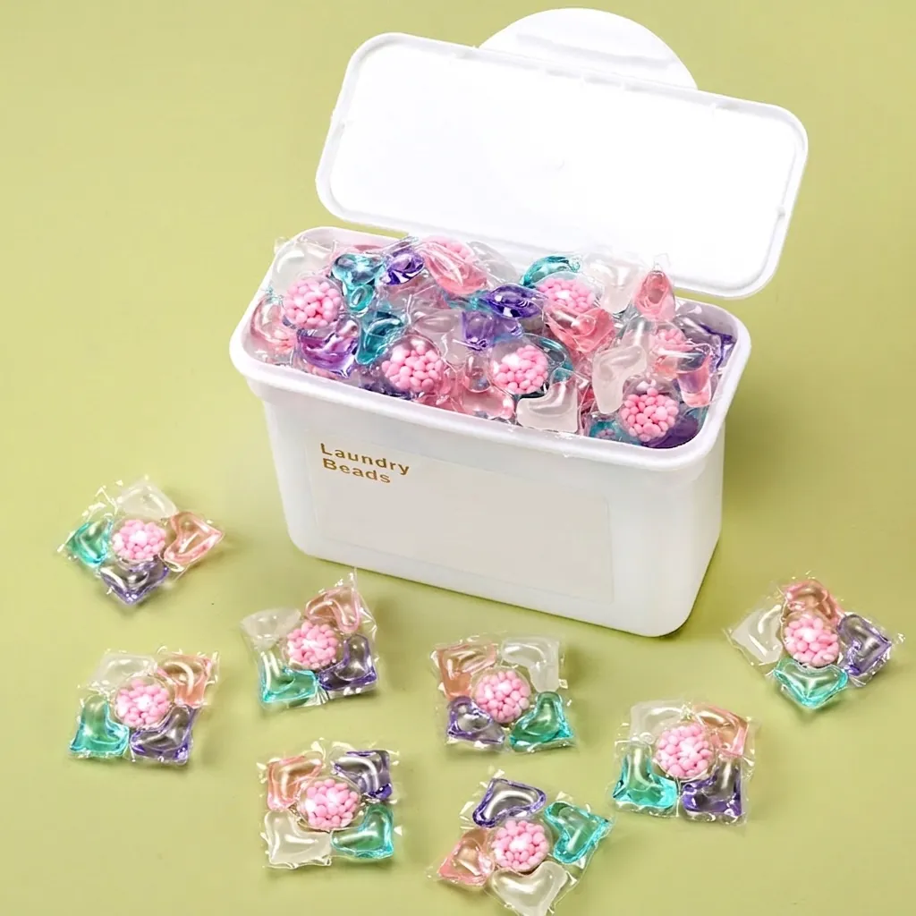 Multi Chamber Laundry Pods Concentrated Detergent Beads For Stain Removal And Long Lasting Fragrance Cleaning Softening