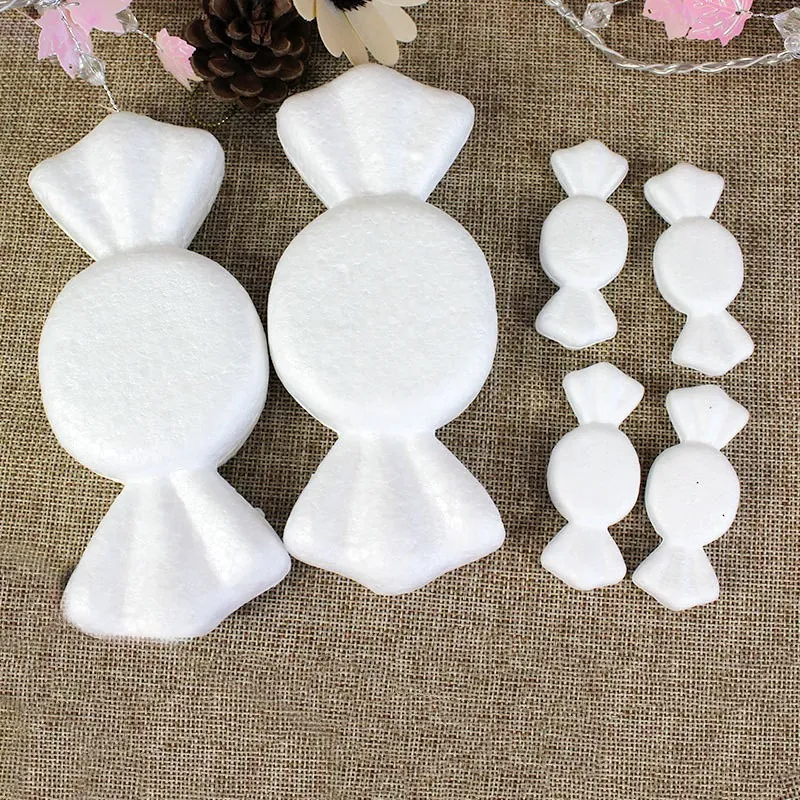 White Polystyrene Foam Candy Shapes DIY Painting Handcraft Material For Christmas Halloween Party Decoration Blank Models