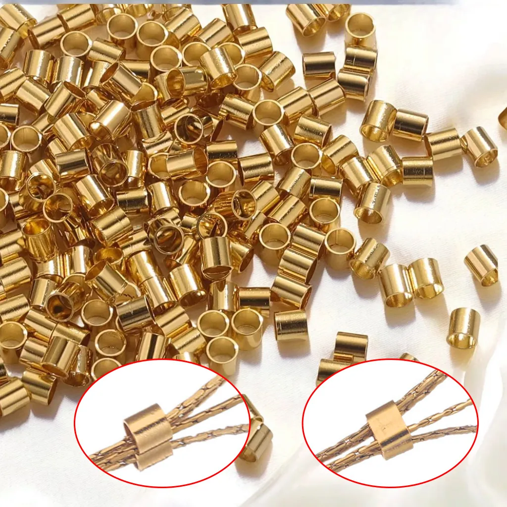 Perles À Écraser En Acier Inoxydable Embouts De Positionnement Pour Fabrication De Bijoux DIY Bracelets Colliers Artisanat