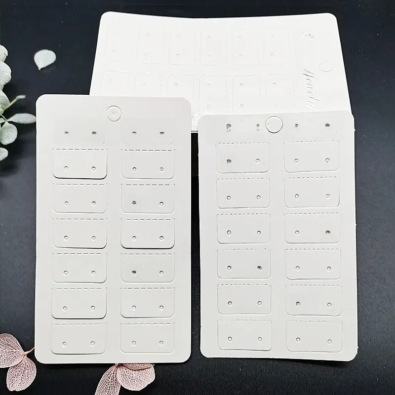 Earring Display Cards Jewelry Packaging Paper Stud Holders For Retail Hanging Rectangle Fashion Design Multiple Hole