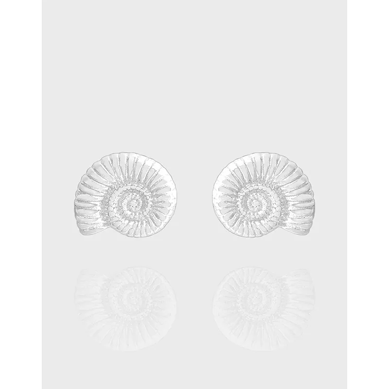 Orecchini a Bottone a Lumaca in Argento Sterling 925 Design Originale Minimalista Orecchini a Spirale a Conchiglia di Nautilus per Gioielli da Donna