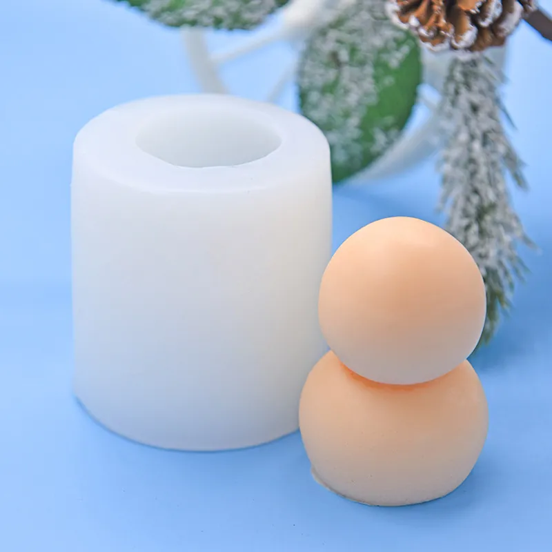 Stampo In Silicone Pupazzo Di Neve Per DIY Cottura Torta Mousse Cioccolato Creazione Di Candele Sapone Artigianato Invernale