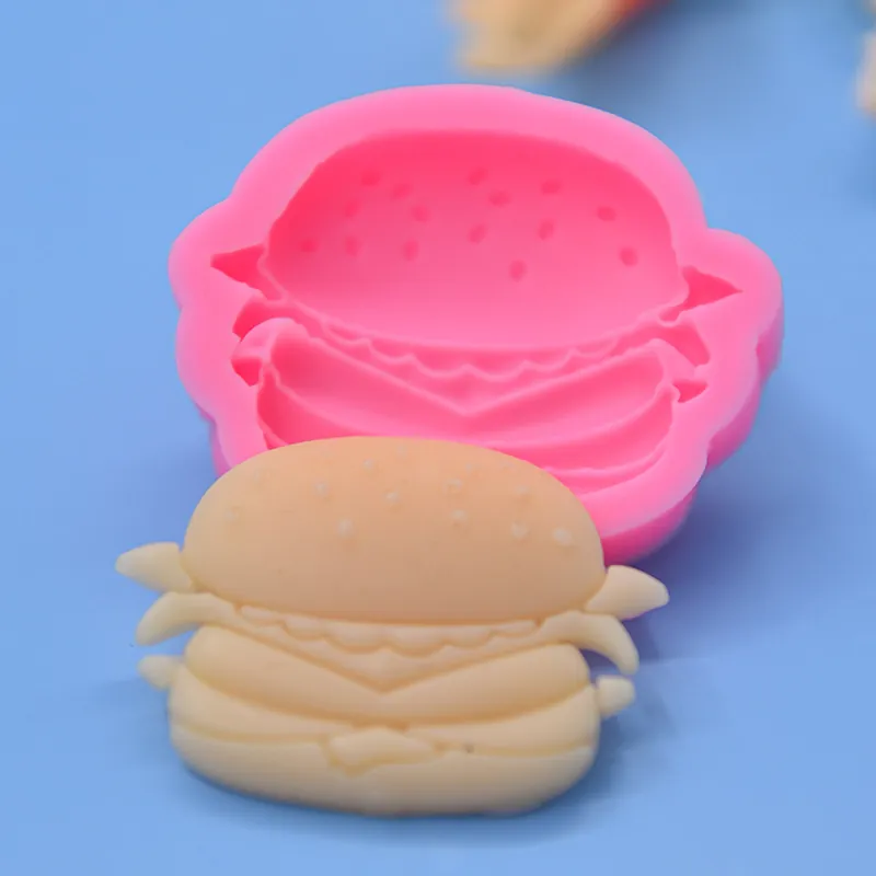 Stampo In Silicone A Forma Di Burger Per Cottura DIY Cioccolato Torta Mousse Biscotto Sapone Artigianale Flessibile Resistente