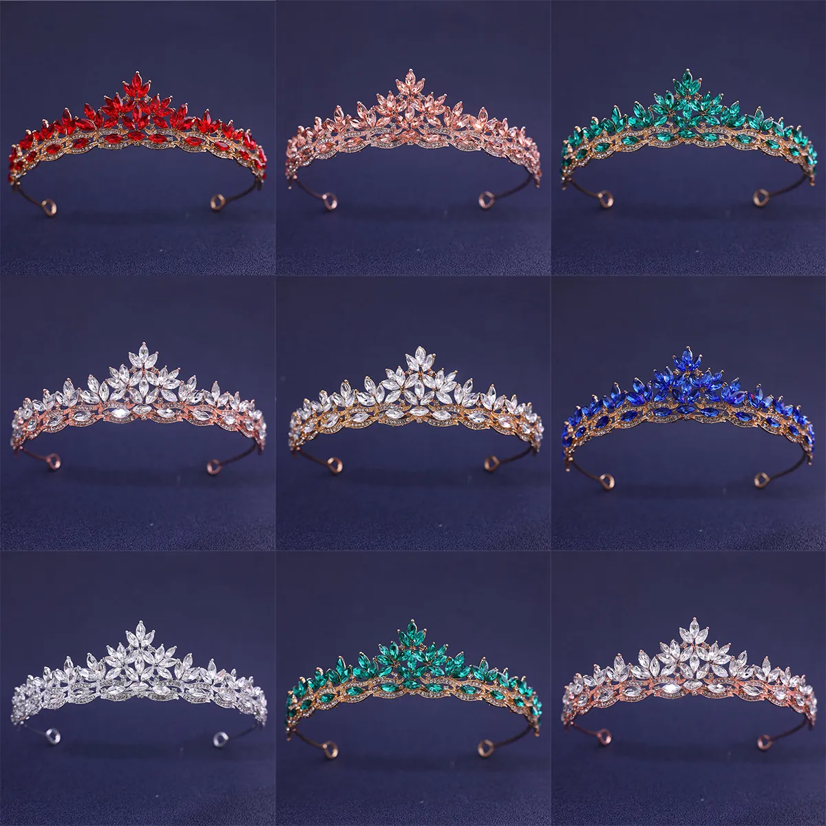 Elegant Bridal Crown Tiara Alloy Rhinestone Crystal Hair Headpiece For Wedding Evening Party Women Accessories