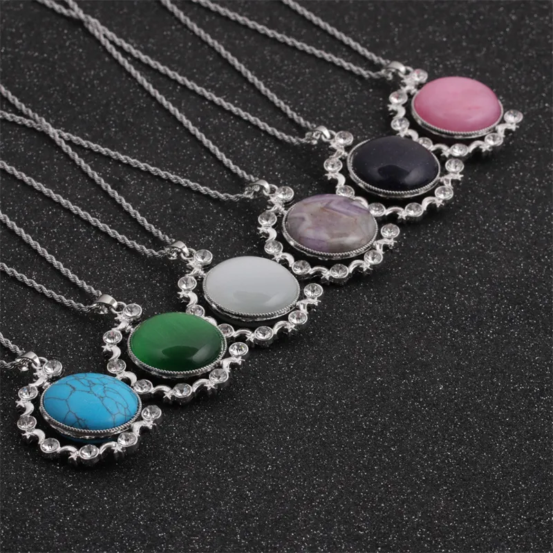 Anhänger Halskette Edelstahl Kordelkette Stern Mond Runder Stein Legierung Strass Hip Hop Modeschmuck Für Männer