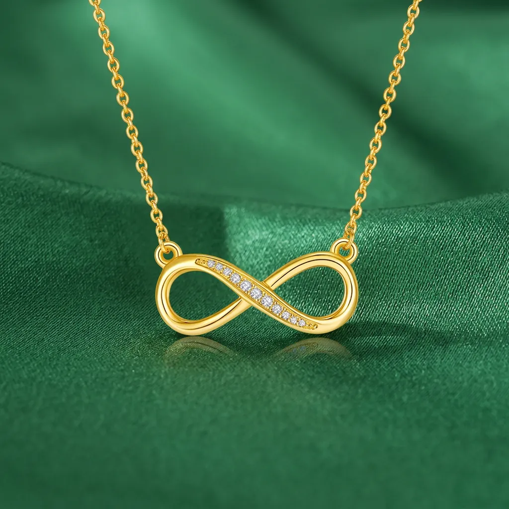Infinity Symbol Pendant Necklace S925 Sterling Silver Inlaid Moissanite Elegant Jewelry For Women