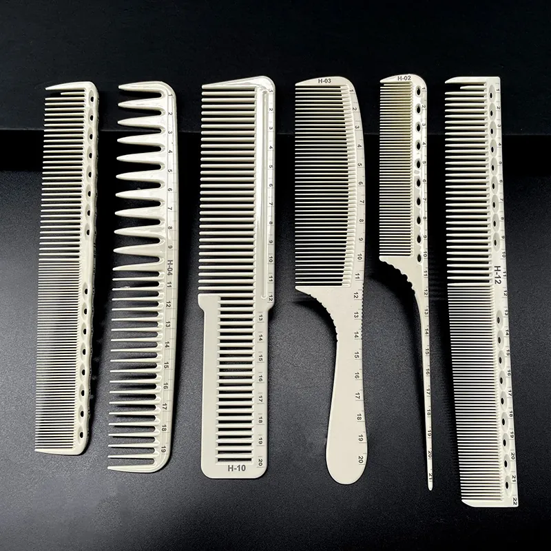 Professional Hair Comb With Scale Measurement Heat Resistant Resin Plastic Salon Stylist Barber Cutting Styling Tool
