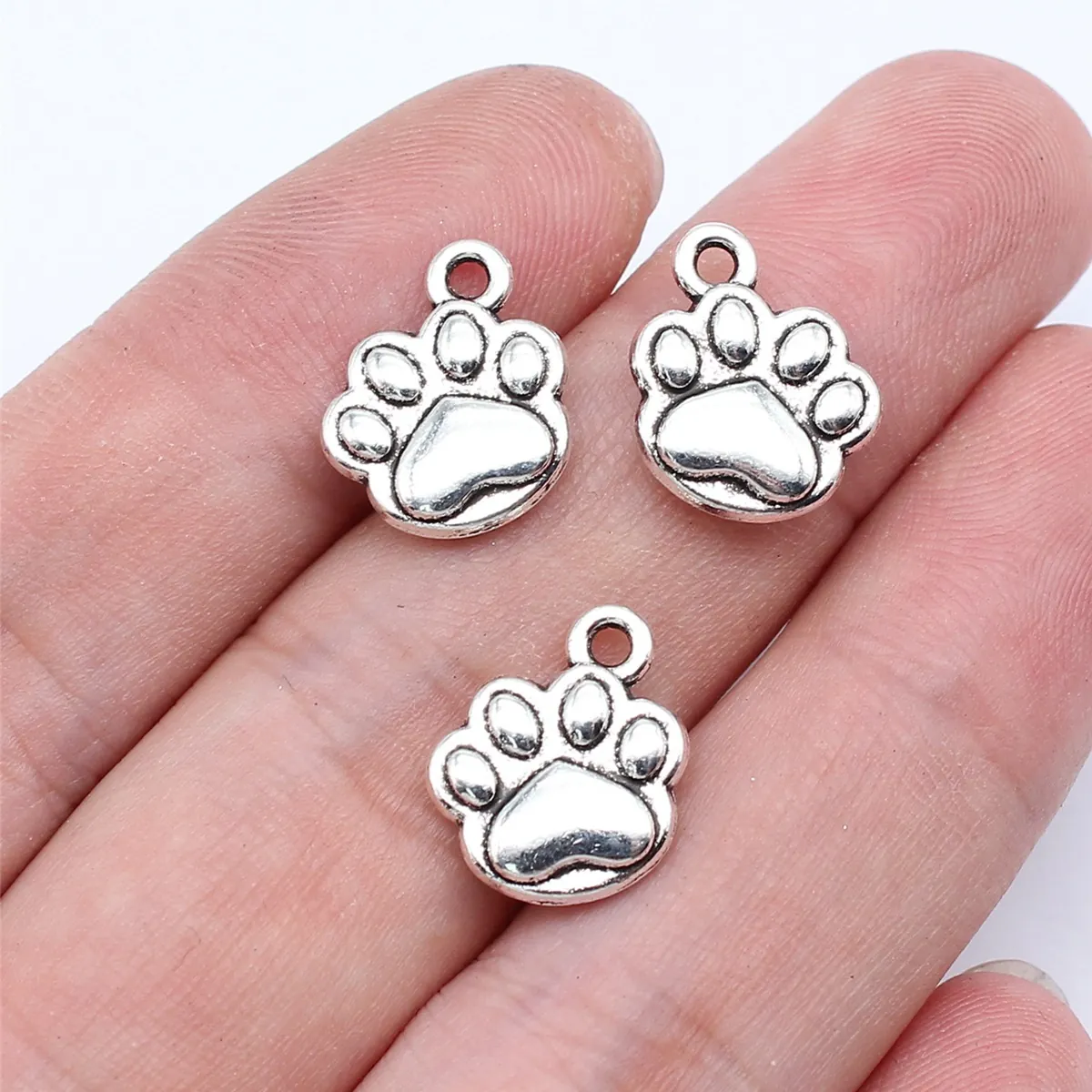 Animal Paw Print Charms Alloy Pendants Tiny Cute Cat Dog Footprint For DIY Jewelry Making Necklaces Bracelets Novelty