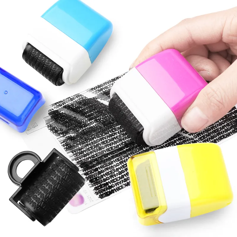 Identity Theft Protection Roller Stamp Plastic Privacy Information Coverage Guard Your ID Security Self Inking Portable Office Home