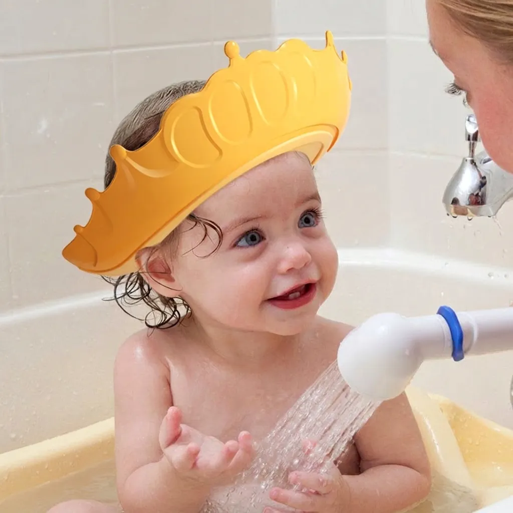 Baby Shampoo Cap Waterproof Shower Shield PP TPE Adjustable Crown Dinosaur Eye Ear Protection Bath Visor For Infants