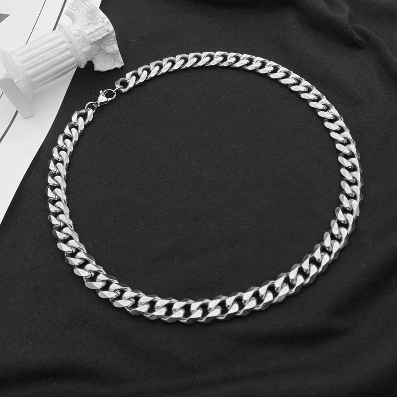 Cuban Link Chain Necklace Titanium Steel Hip Hop Streetwear Minimalist Jewelry For Men Women