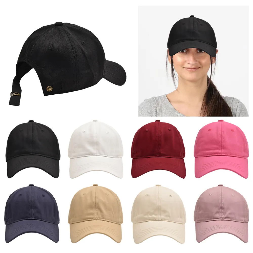 Classic Solid Color Baseball Cap Polyester Cotton Adjustable Metal Buckle Outdoor Sports Sun Hat For Men Women