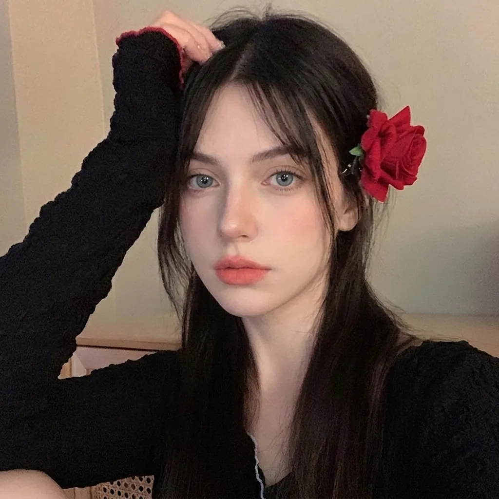 Retro Red Rose Flower Hair Clip Handmade Fabric Simulation Floral Bangs Side Clip For Women Accessories