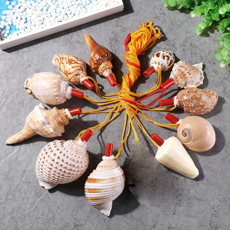 Natural Conch Whistle Handmade Shell Horn Musical Toy Ethnic Style Craft Souvenir