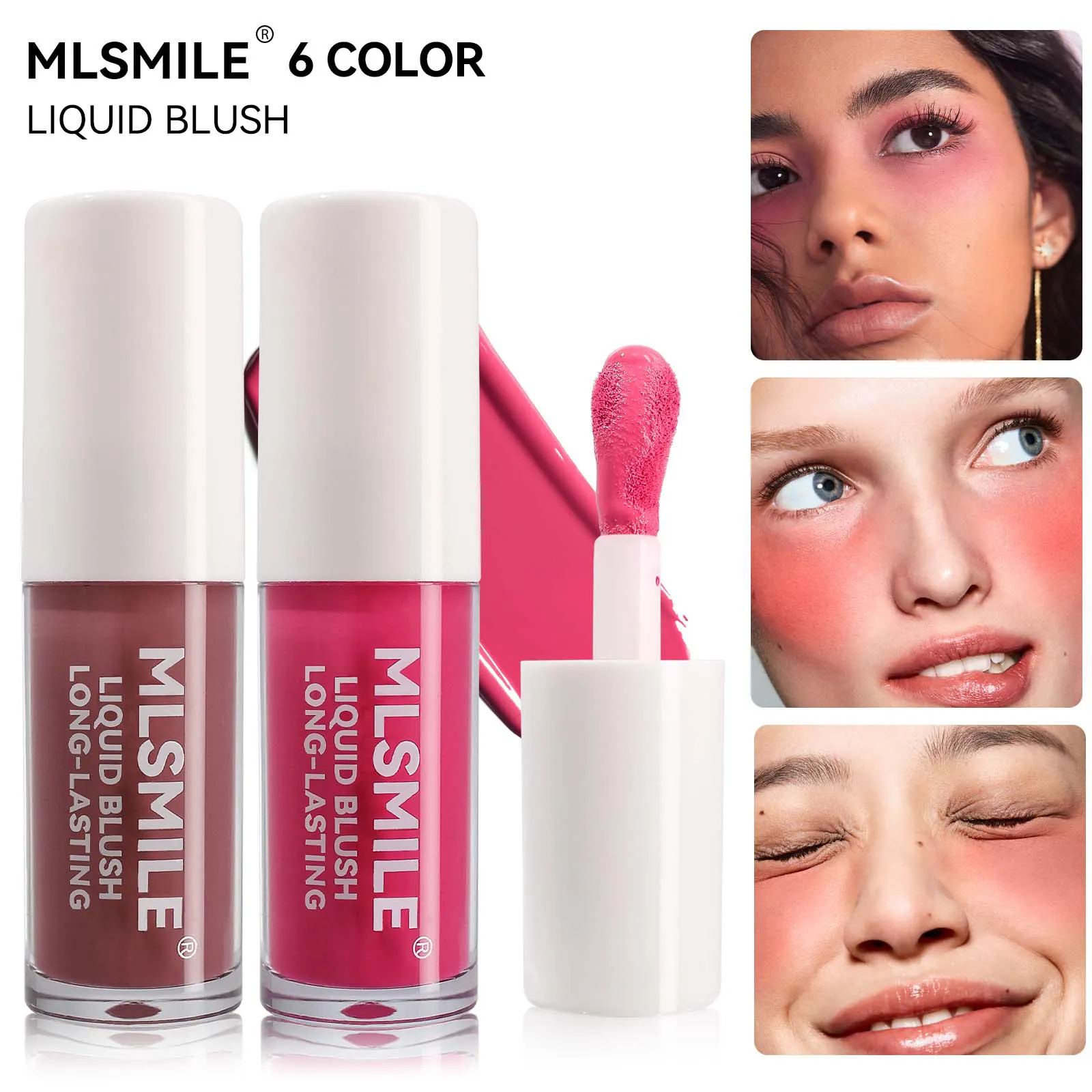 Fard À Joues Liquide Mat Longue Durée Haute Pigmentation Multifonctionnel Contour Visage Illuminateur Maquillage Texture Crémeuse