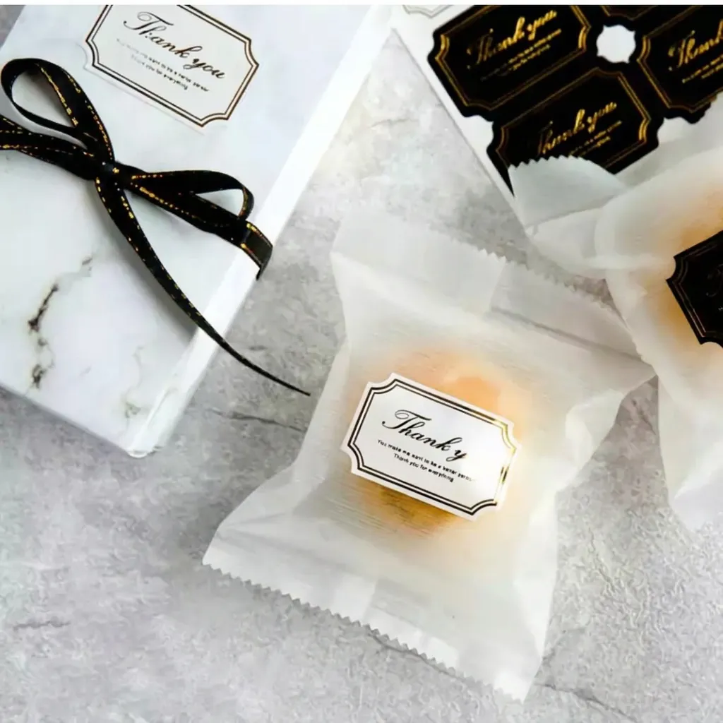 Sacs D'Emballage Alimentaire Translucides Givrés Matériau Composite Texture Brossée Thermoscellage Boulangerie Biscuits Gâteau De Lune