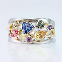 4.7-star customer review photo by E*****r, image 1 of 2 for 18K Gold Plated Stainless Steel Band Ring With Rhinestone