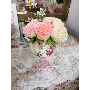 5-star customer review photo by N*****s, image 1 of 8 for Multi-Tier Fruit Plate Stand with Gold Rim Ripple Pattern
