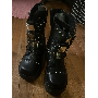 5-star customer review photo by •*****•, image 1 of 2 for Women Gothic Punk Platform Martin Boots Bat Studded