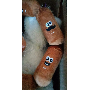 5-star customer review photo by w*****m, image 2 of 2 for Plush Squeaky Dog Toy Sausage Yellow Duck Tumbler