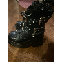 5-star customer review photo by •*****•, image 2 of 2 for Women Gothic Punk Platform Martin Boots Bat Studded