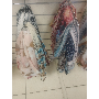 5-star customer review photo by A*****u, image 2 of 2 for Women Long Satin Scarf with Ink Wash Floral Leaf Print