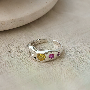 5-star customer review photo by Κ*****ς, image 1 of 7 for 925 Sterling Silver Moissanite Flower Petal Halo Ring