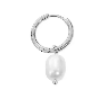 4.3-star customer review photo by A*****a, image 1 of 1 for Vintage Stainless Steel Freshwater Pearl Hoop Earrings