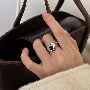 5-star customer review photo by Κ*****ς, image 6 of 7 for 925 Sterling Silver Moissanite Flower Petal Halo Ring